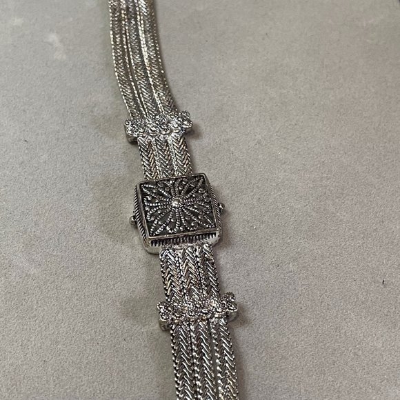 Napier Vintage Silverplate Filigree Chain Bracelet - Picture 7 of 9